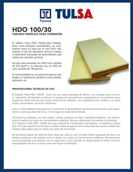 Lámina de Plywood HDO de 3/4" - Tulsa
