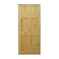 Puerta de Pino de 6 Paneles - 2' x 7'