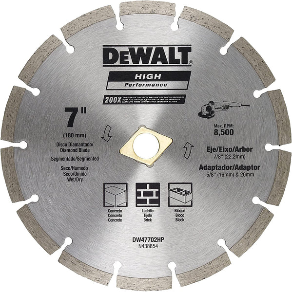 Disco Diamantado de 7" Segmentado Cortes en Seco