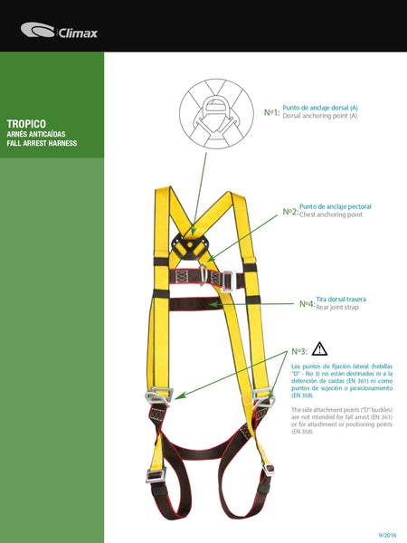 Arnes de Seguridad 4 Argollas - Cod. Tropico